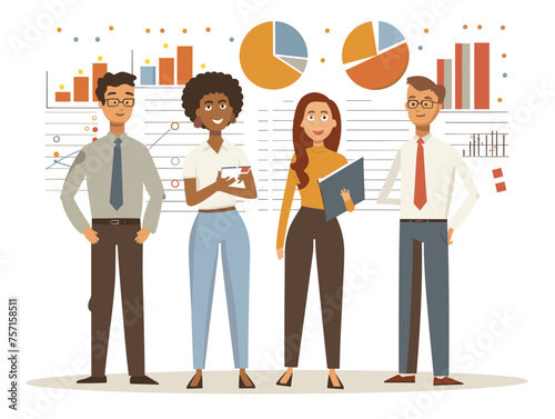  A group of auditors review financial statements ensuring accuracy and compliance with accounting principles. (Financial audit) 