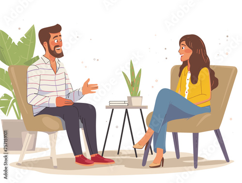  A human resources representative interviews a candidate for a job opening assessing their skills and experience. (Job interview) 