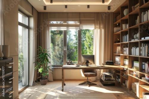 Spacious and luxurious home office
