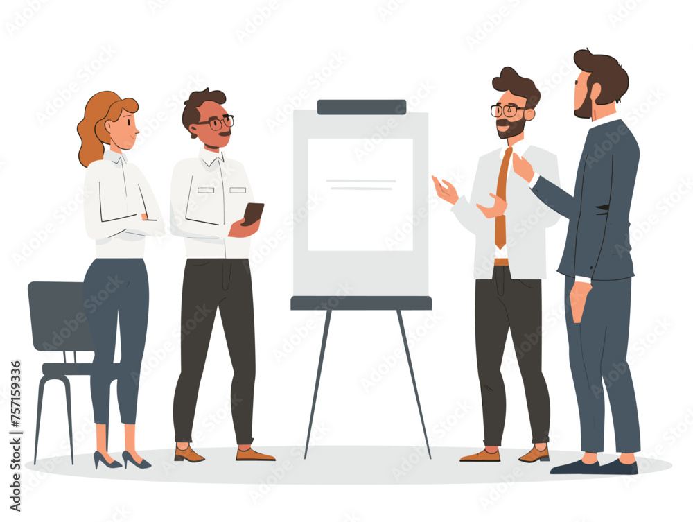 A manager delivers a presentation on a new company policy to a group of employees fielding questions and concerns. (Company meeting) A manager delivers a presentation on a new company policy to a group of employees fielding questions and concerns. (Company meeting)