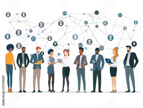  A network of business professionals gather at a conference exchanging ideas and building professional connections. (Networking event) 