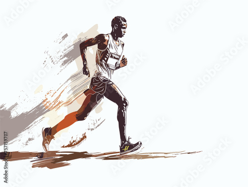  A photographer captures the sheer determination and focus etched on the face of a marathon runner nearing the finish line. 