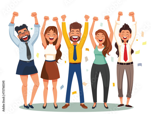  A team celebrates reaching a sales target highlighting the importance of teamwork and individual contributions to achieving goals. (Sales team celebration) 