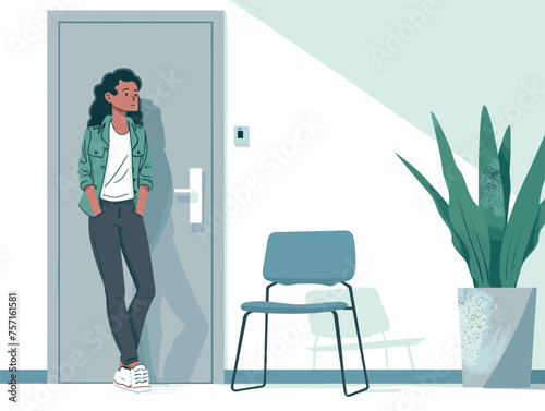  A young entrepreneur paces nervously outside a potential investor's office waiting for their make-or-break pitch meeting. (Investor meeting) 