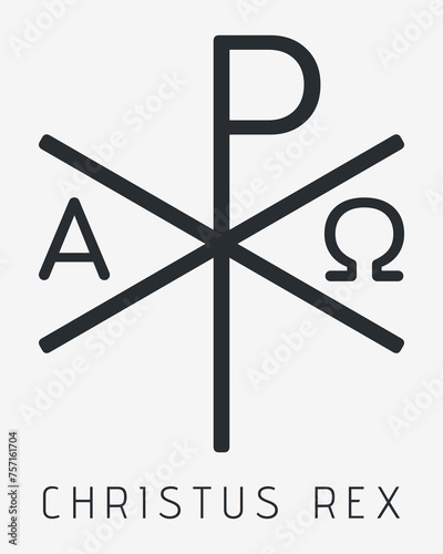 Monogramma Christi. Monogram of Jesus Christ (Christogram). Christian Sacred Chi Rho Symbol photo