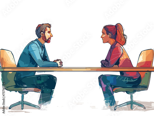  Two opposing teams sit across a long table their expressions tense as they negotiate the terms of a crucial business deal. (Contract negotiation) 