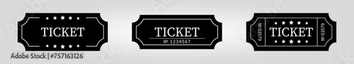 Set of ticket icons isolated on white background