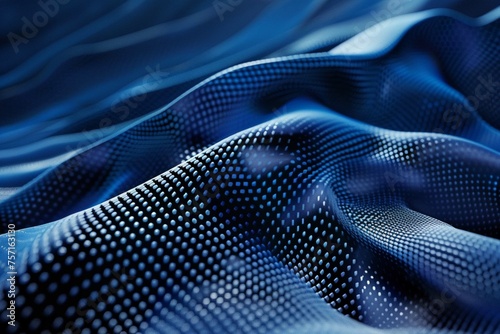Abstract Business background in blue and black color, concept of wavy and dotted pattern