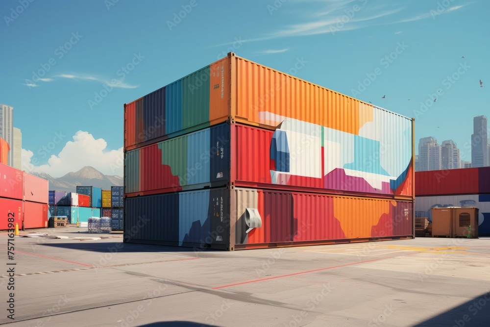 Fototapeta premium a shipping container in port