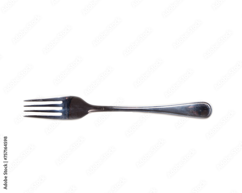 Stainless steel dinner fork on transparent background Stainless steel dinner fork on transparent background