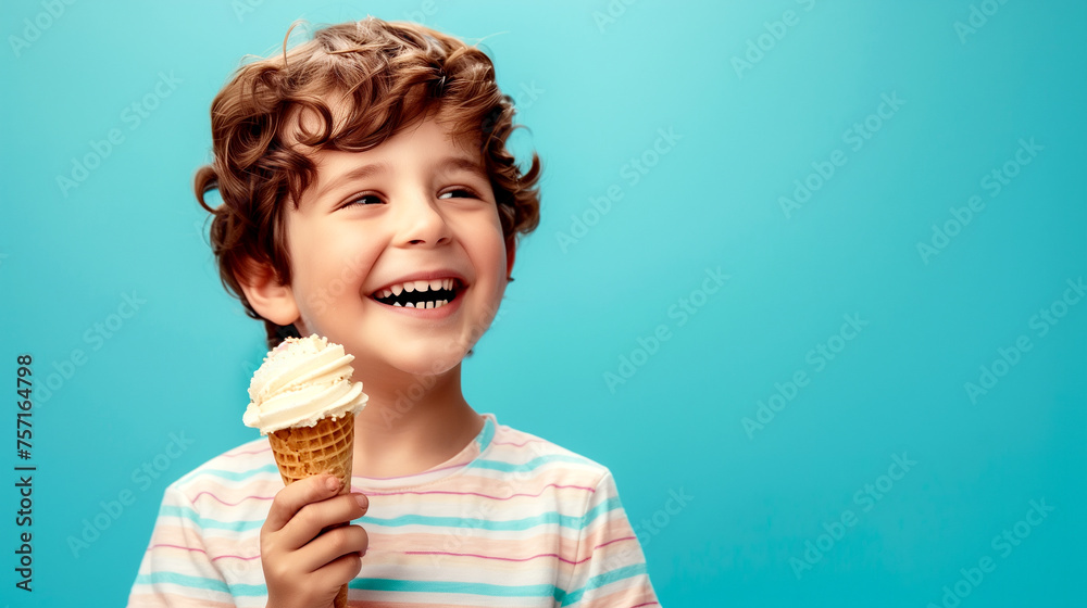 Happy Boy Eating Ice Cream Happy Boy Eating Ice Cream