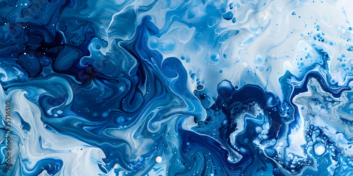 abstract art, fluid art, blue shades on a white background. Abstract background, marble. Decorative acrylic paint that fills the texture of mountain marble. abstract pattern