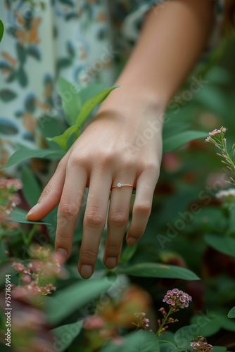 Elegant Engagement Ring on Nature's Canvas
