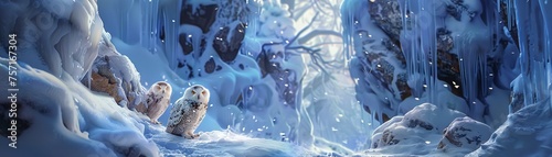 Frosty Winter Wonderland Snowy Owls photo