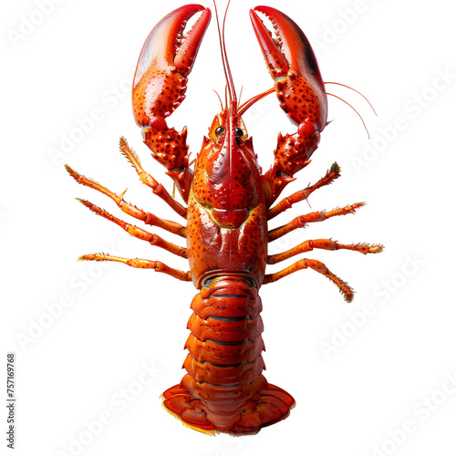 Boiled red crayfish isolated on transparent background