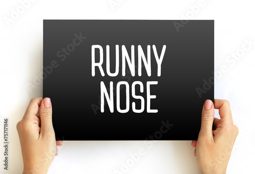 Runny nose text quote on card, concept background