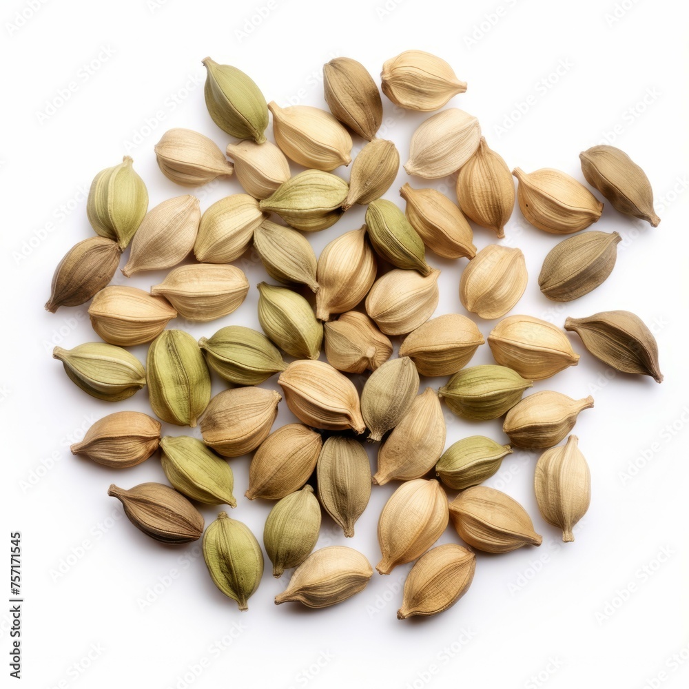 Cardamom Seeds isolated on white background Cardamom Seeds isolated on white background