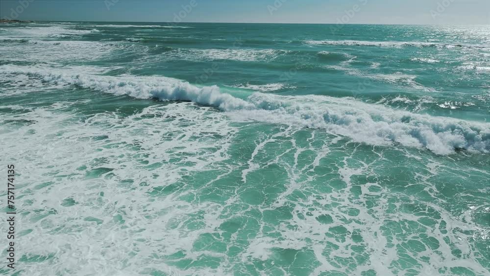 Flight over the sea waves with a drone 2 Flight over the sea waves with a drone 2