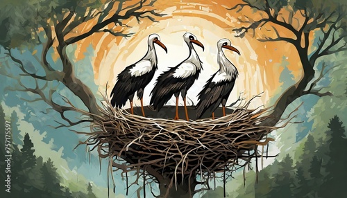 birds on tree