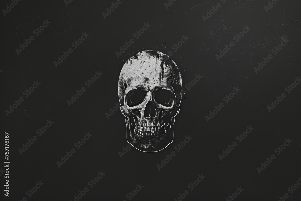 A striking black and white photograph showcasing a skull, captured in perfect detail, A logo design for a true crime podcast with a dark, mysterious aesthetic, AI Generated A striking black and white photograph showcasing a skull, captured in perfect detail, A logo design for a true crime podcast with a dark, mysterious aesthetic, AI Generated