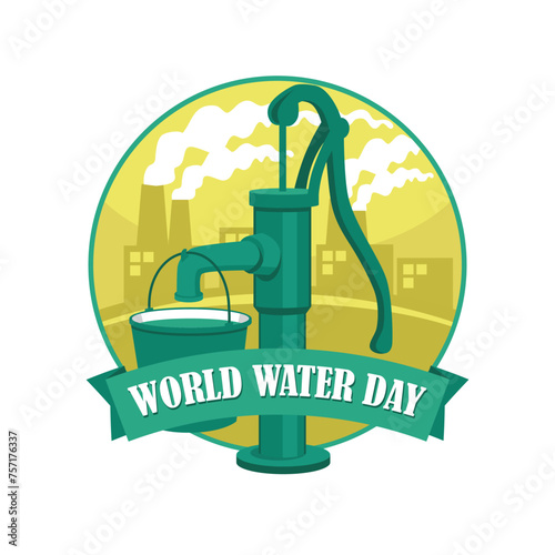 World Water Day and Environmental Pollution Vector Illustration Design