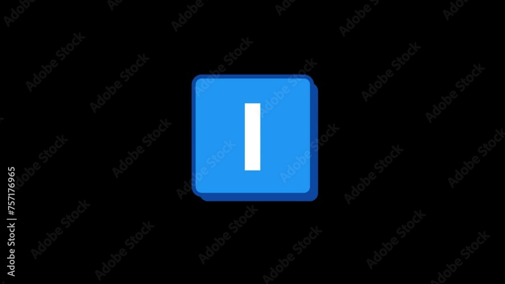 I Letter Animation with transparent background I Letter Animation with transparent background