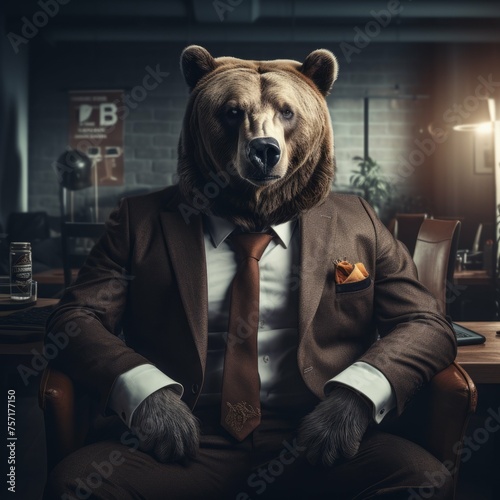 Bear in a suit