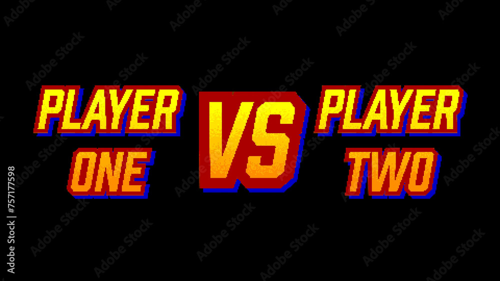 Pixel Video Game Competition Titles Stock Template | Adobe Stock