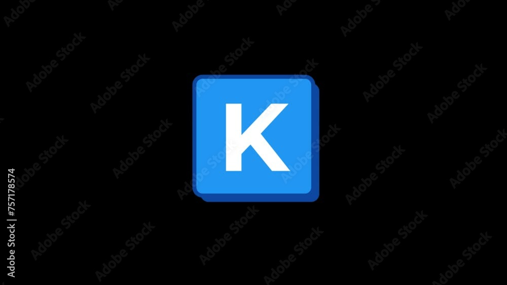 K Letter Animation with transparent background K Letter Animation with transparent background