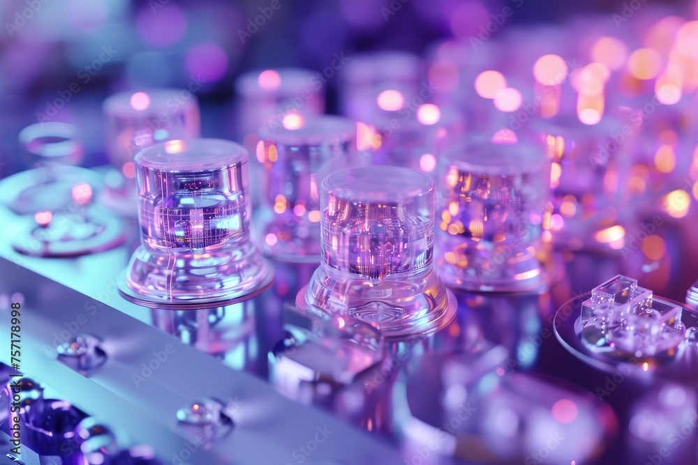 A detailed photograph capturing multiple varieties of glass up close, A microscopic view of nanobot technology, AI Generated A detailed photograph capturing multiple varieties of glass up close, A microscopic view of nanobot technology, AI Generated