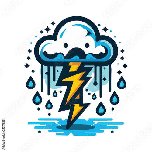  rain, thunder, and clouds t shirt design