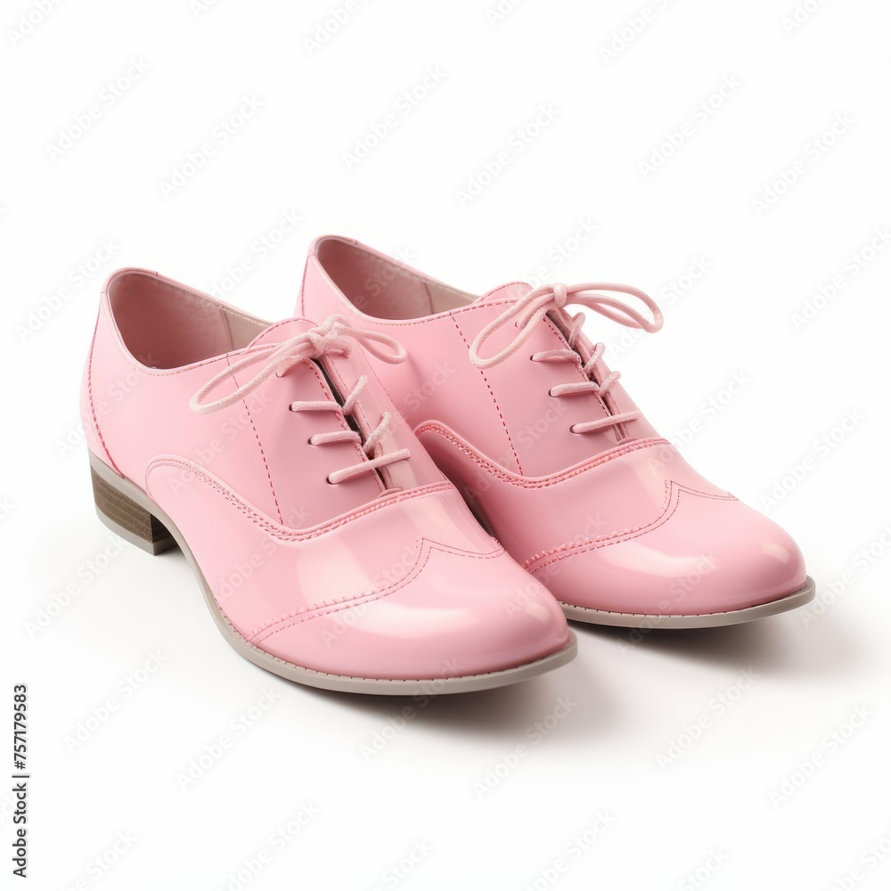 Pink Oxfords isolated on white background Pink Oxfords isolated on white background