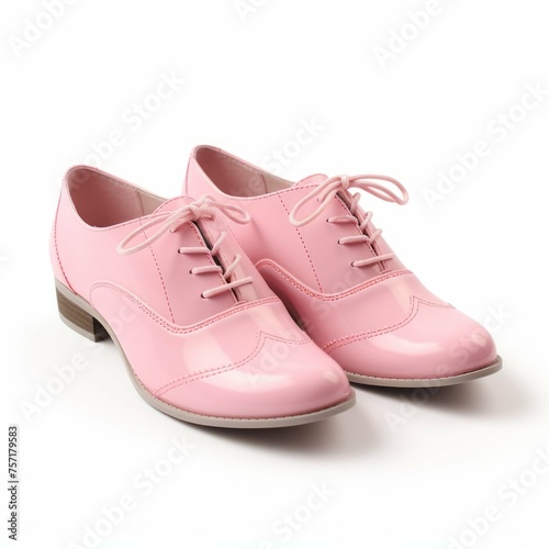 Pink Oxfords isolated on white background