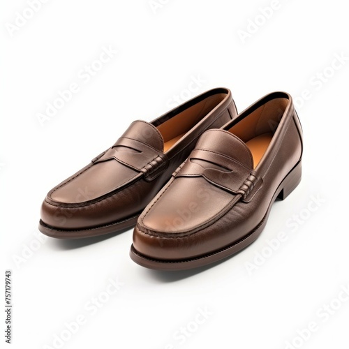 Brown Loafers isolated on white background