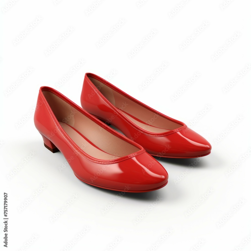 Red Flats isolated on white background Red Flats isolated on white background