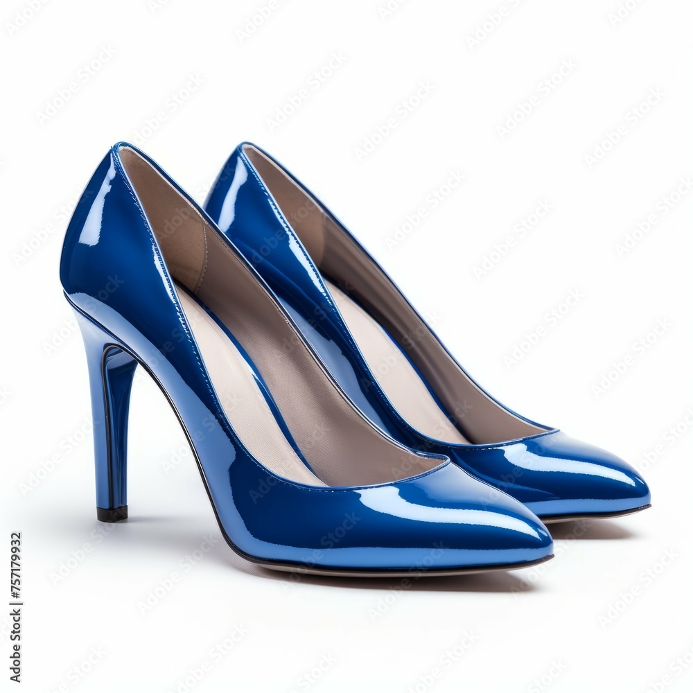 Blue High Heels isolated on white background Blue High Heels isolated on white background