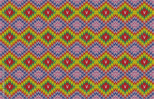 Woven zigzag chevron stripes knitting texture geometric vector seamless. Scarf knitting pattern imitation. Winter seamless knitted pattern. Fabric canvas illustration.