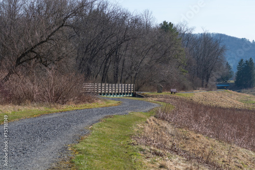 Outdoors late winter early spring copy space background image river park