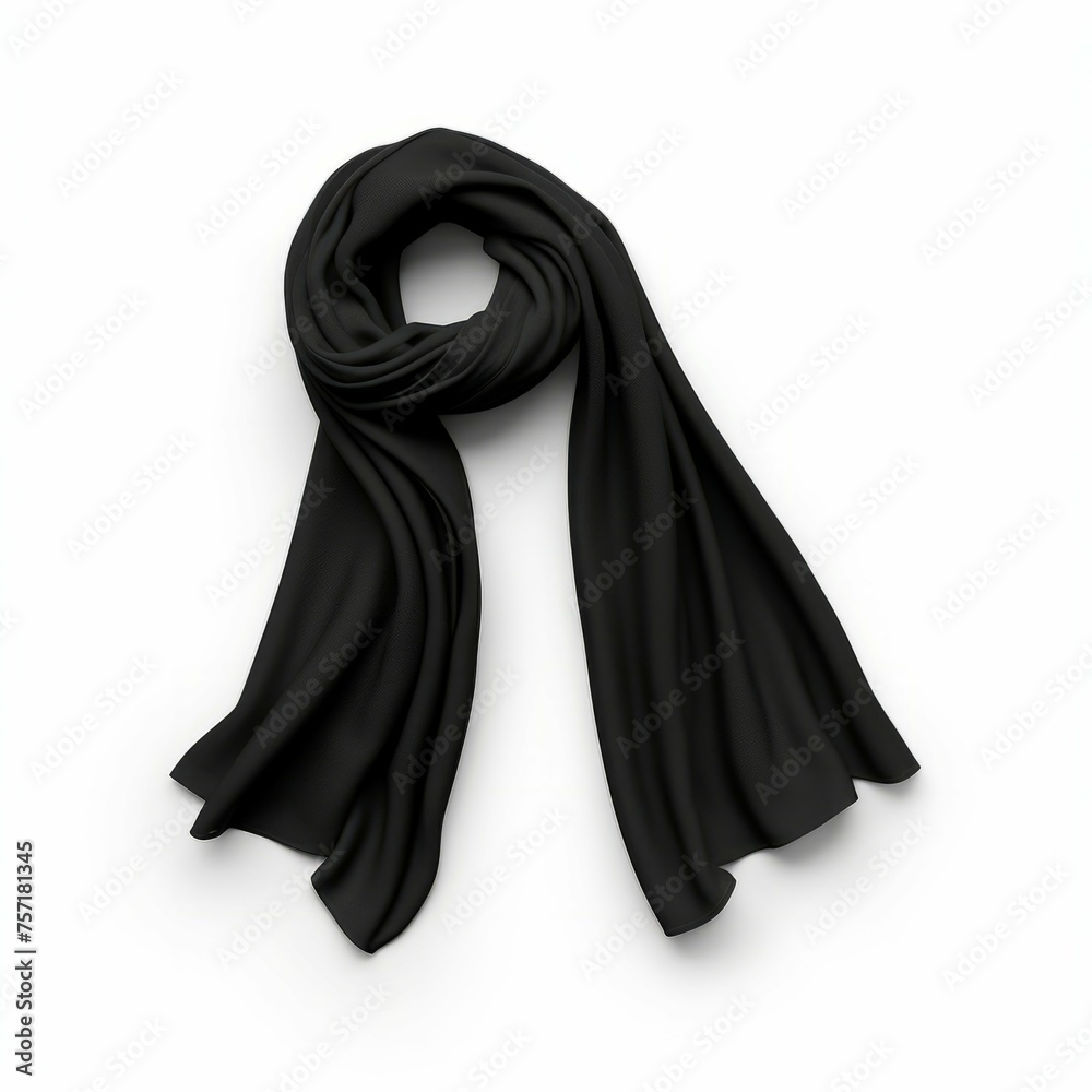 Black Scarf isolated on white background Black Scarf isolated on white background
