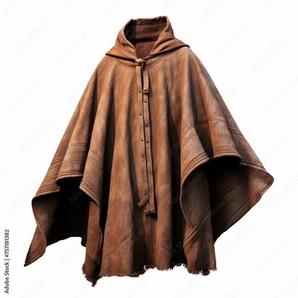 Brown Poncho isolated on white background Brown Poncho isolated on white background