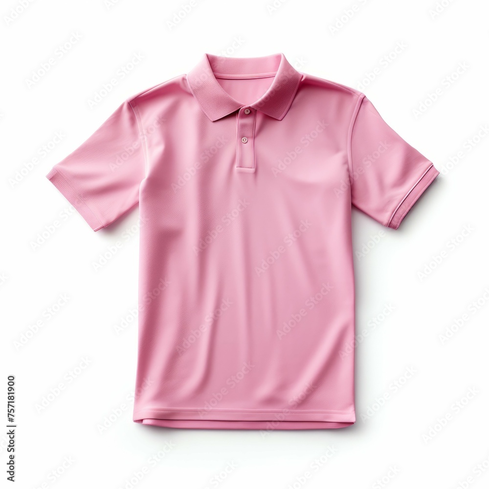Pink Polo Shirt isolated on white background Pink Polo Shirt isolated on white background