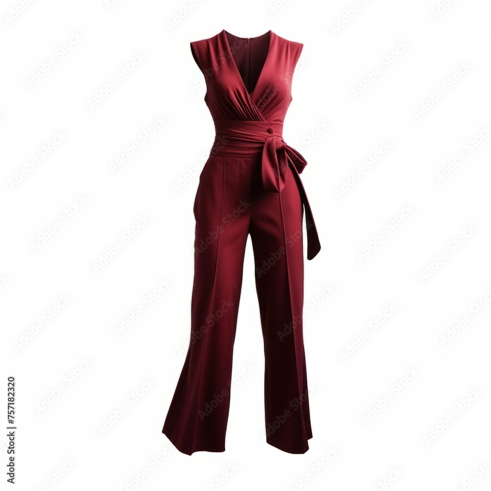 Bordeaux Jumpsuit isolated on white background Bordeaux Jumpsuit isolated on white background
