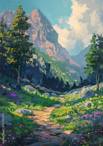 Pixelated Landscapes Retro Gaming Nostalgia Oil Paint