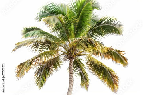 Palm tree with coconuts isolated on white background. XXL size. © Zaleman