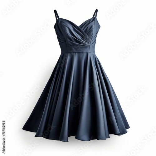 Navy Blue Dress isolated on white background