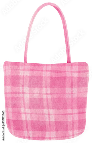 cloth bag watercolor illustration for summer decorative element