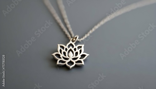 A Pendant Necklace Featuring A Delicate Lotus Flow