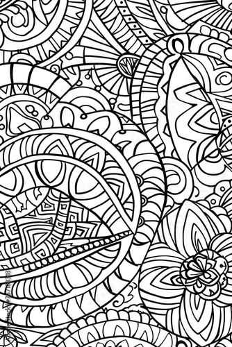 Wallpaper Mural This detailed abstract pattern offers an ornate design filled with various shapes and forms, coloringpage Torontodigital.ca