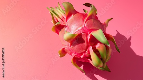 Pink Perfection Dragon Fruit on Vibrant Pink Background