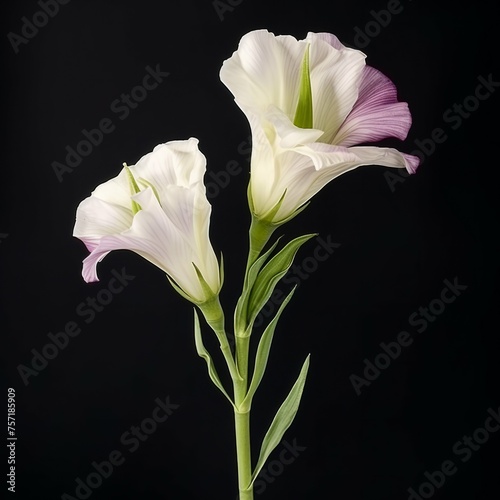 Lisianthus Flower  isolated on black background